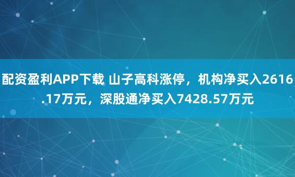 配资盈利APP下载 山子高科涨停，机构净买入2616.17万元，深股通净买入7428.57万元